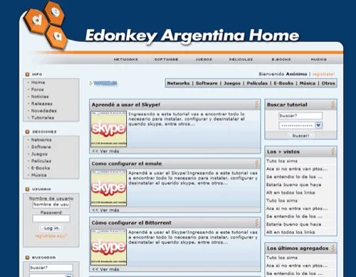 eDonkeyArgentina.com.ar — project at Origins (1998-2005) (Founder & Freelancer, 1998 — 2005)