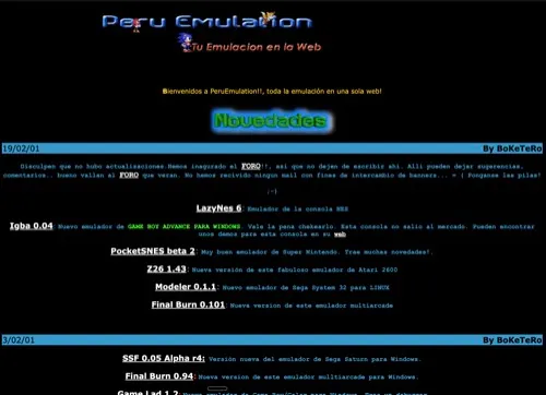 PeruEmulation.com — project at Origins (1998-2005) (Founder & Freelancer, 1998 — 2005)
